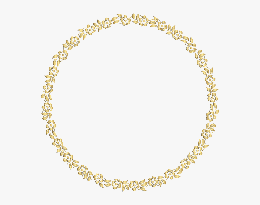 Gold Circle Png - Gold Round Floral Border, Transparent Png, Free Download