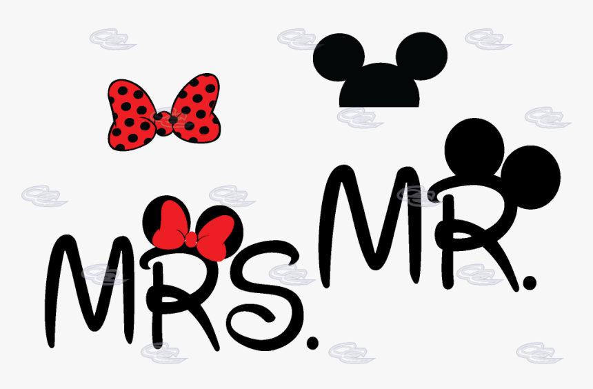 Mr Mrs Disney Logo Png - Cute Mickey And Minnie, Transparent Png, Free Download