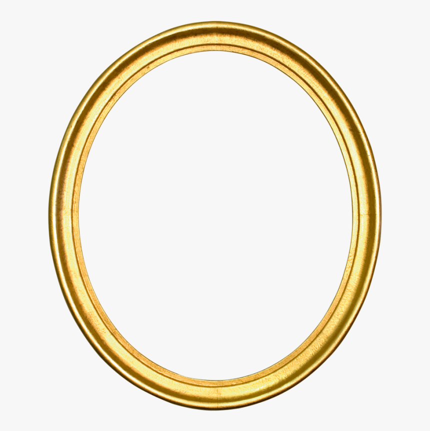 Oval Gold Circle Picture Frames Silver - Golden Round Frame Png, Transparent Png, Free Download