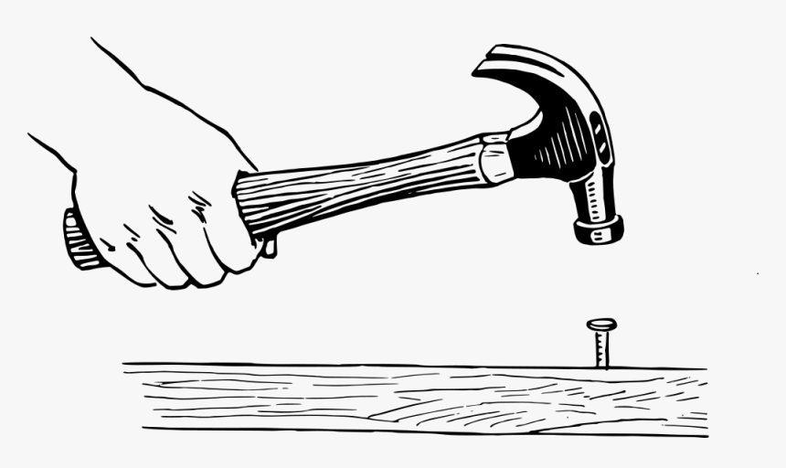 Hammer - Hammering A Nail Clipart, HD Png Download - kindpng