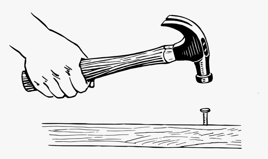 Hammer - Hammering A Nail Clipart, HD Png Download, Free Download