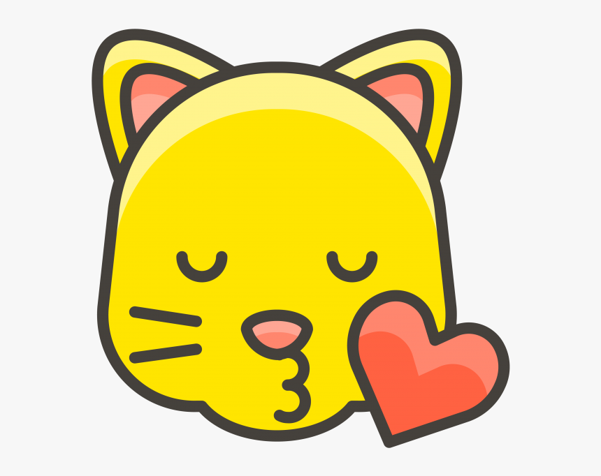 Kissing Cat Face Emoji Clipart , Png Download - Easy Cat Emoji Drawing, Transparent Png, Free Download