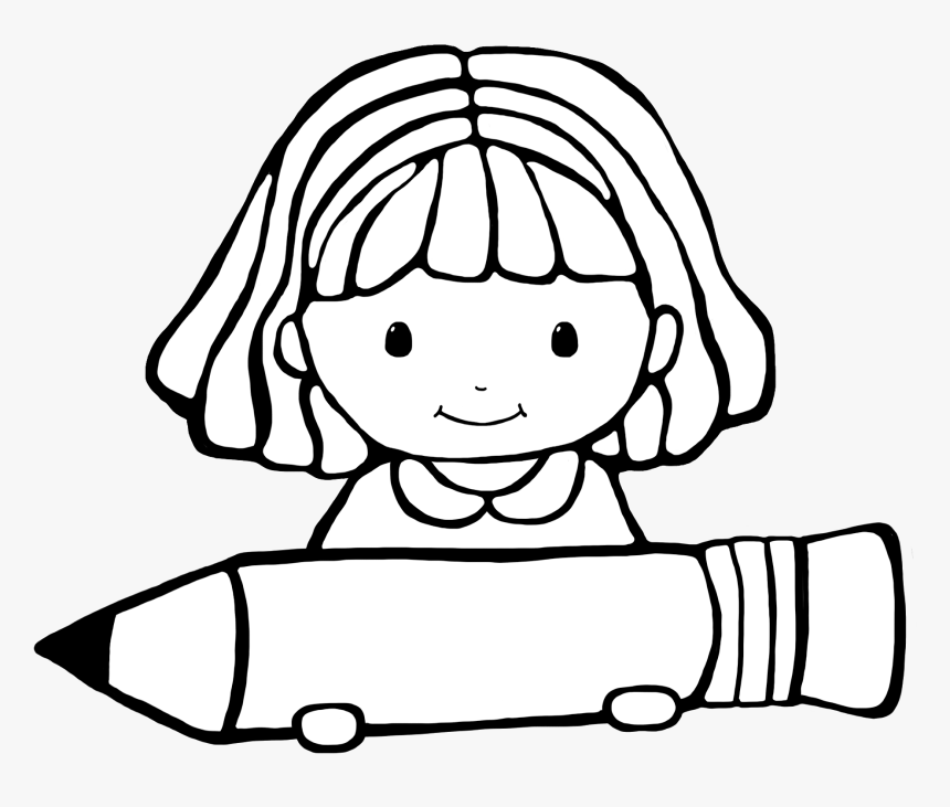 Girls Clipart Black And White - Student Clipart Black And White, HD Png Download, Free Download