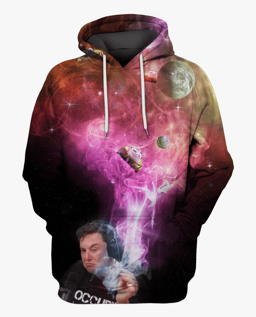 3d Elon Musk Smoking Out Space Roadster - Hoodie With Bulletproof Vest, HD Png Download, Free Download