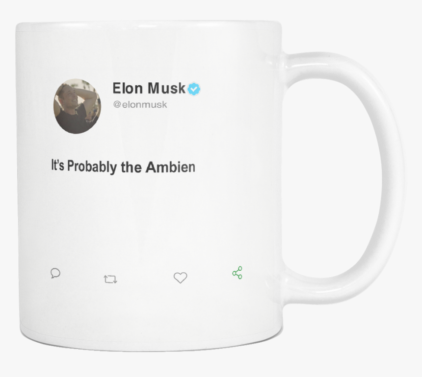 Elon Musk Ambien Mug - Coffee Cup, HD Png Download, Free Download