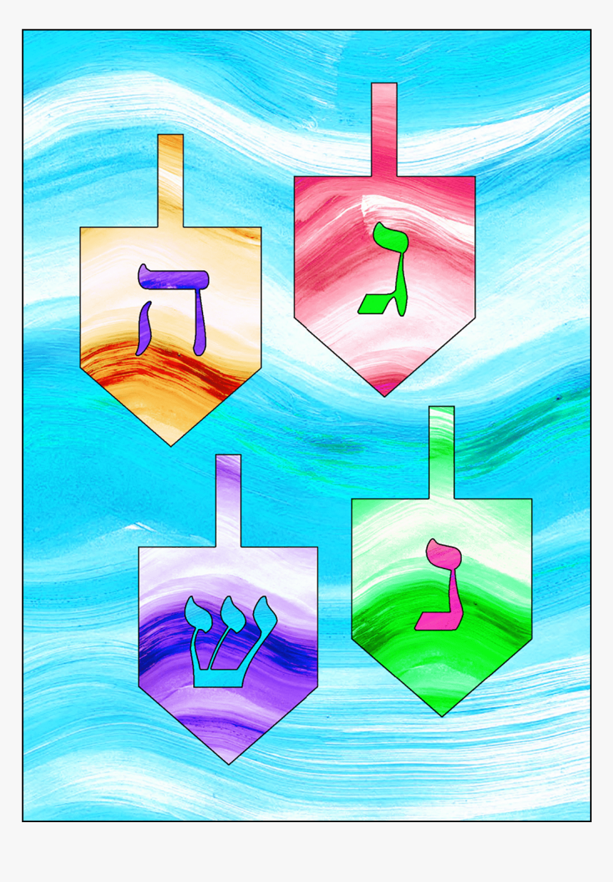Hanukkah Card With Dreidels - Graphic Design, HD Png Download, Free Download