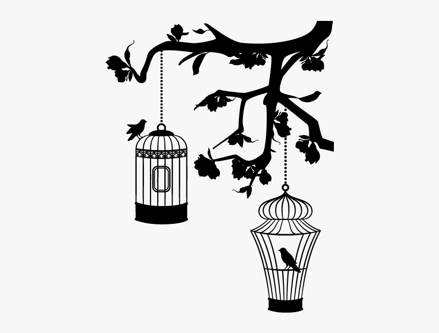 Birdcage Domestic Canary Clip Art - Black And White Bird Cage Clipart Png, Transparent Png, Free Download