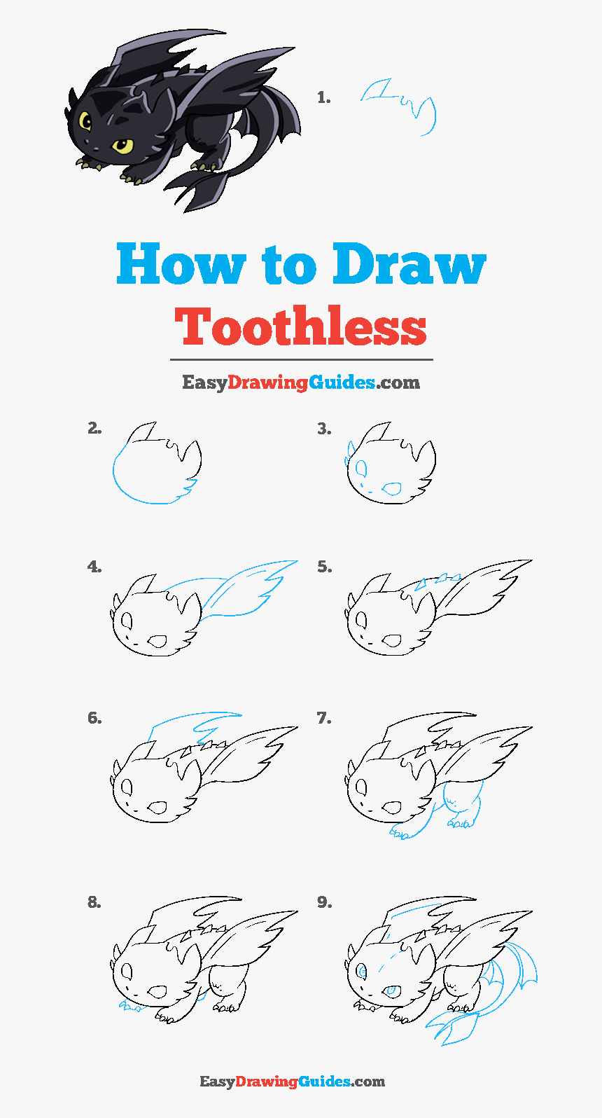 How To Draw Toothless - Step By Step How To Draw A Donut, HD Png Download, Free Download