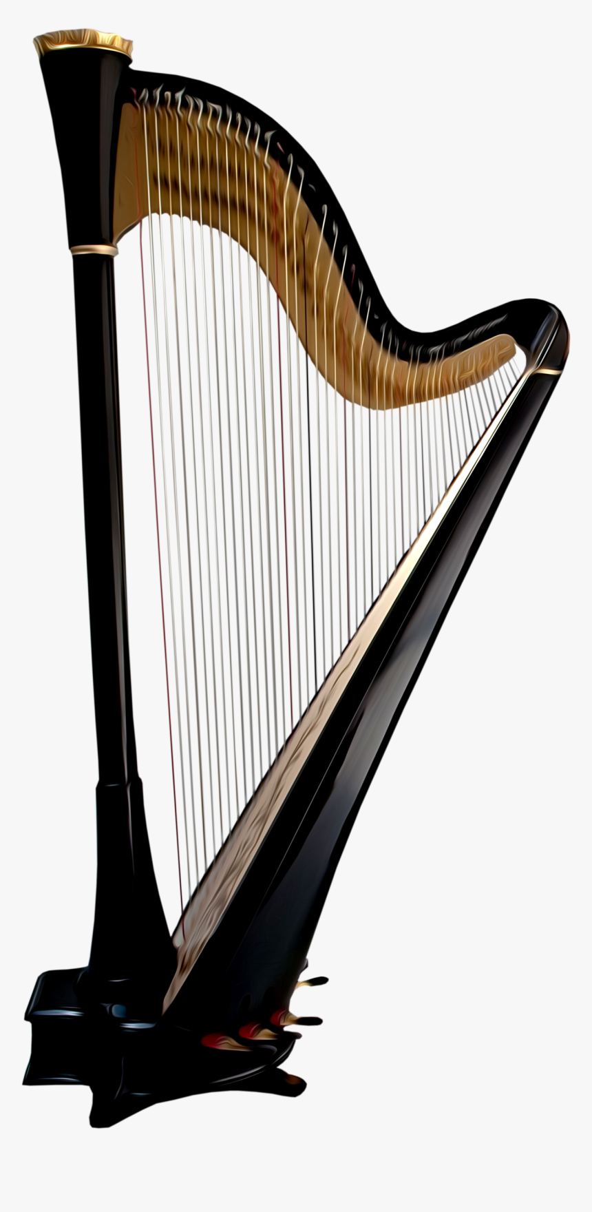 Black Harp Transparent Background - Harp Transparent Background, HD Png Download, Free Download