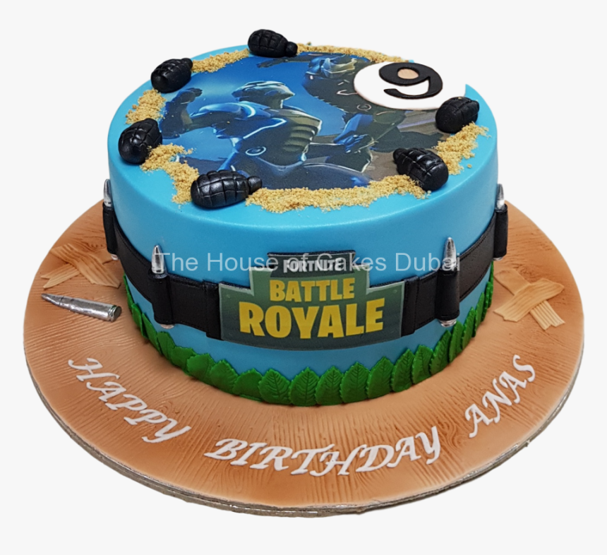 Fortnite And Battle Royale Cake - Fortnite Birthday Cakes Real, HD Png Download, Free Download