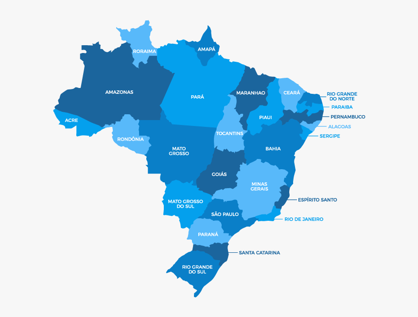 Map Of Brazil - Brazil Map, HD Png Download, Free Download