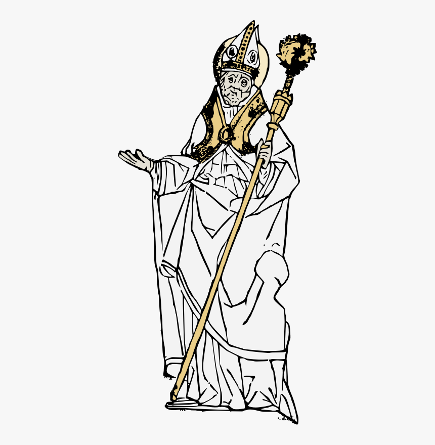 Simple Old Pope - Pope Drawing, HD Png Download, Free Download