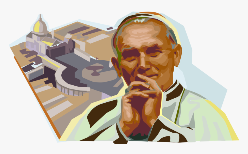 Vector Illustration Of Pope Saint John Paul Ii, Pontiff - Pope John Paul Ii Vector, HD Png Download, Free Download