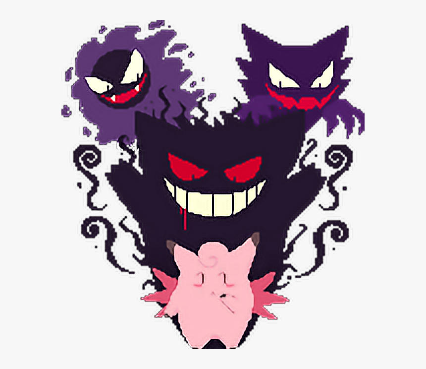 #pokémon #pixel #kawaii #gengar #haunter #gastly #clefable - Pixel Art Pokemon Ghastly, HD Png Download, Free Download