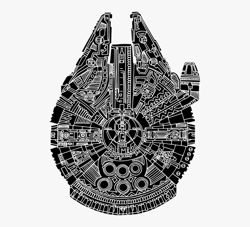 Bleed Area May Not Be Visible - Millennium Falcon Star Wars Art, HD Png Download, Free Download