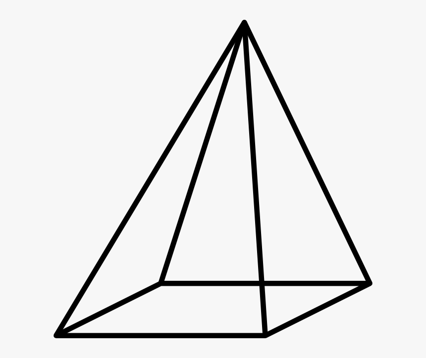 Square Pyramid Solid Geometry Cone Rectangle - Black And White Pyramid Png, Transparent Png, Free Download