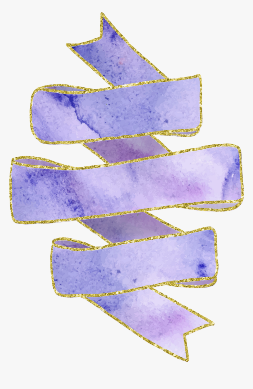 #purple #banner #pastel #sticker #gold #outline - Lavender, HD Png Download, Free Download