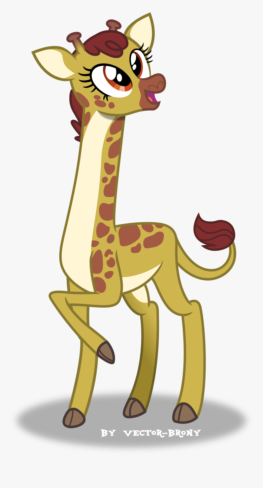 By Vector-brony Giraffe Fluttershy Scootaloo Pony Giraffe - My Little Pony Giraffe, HD Png Download, Free Download