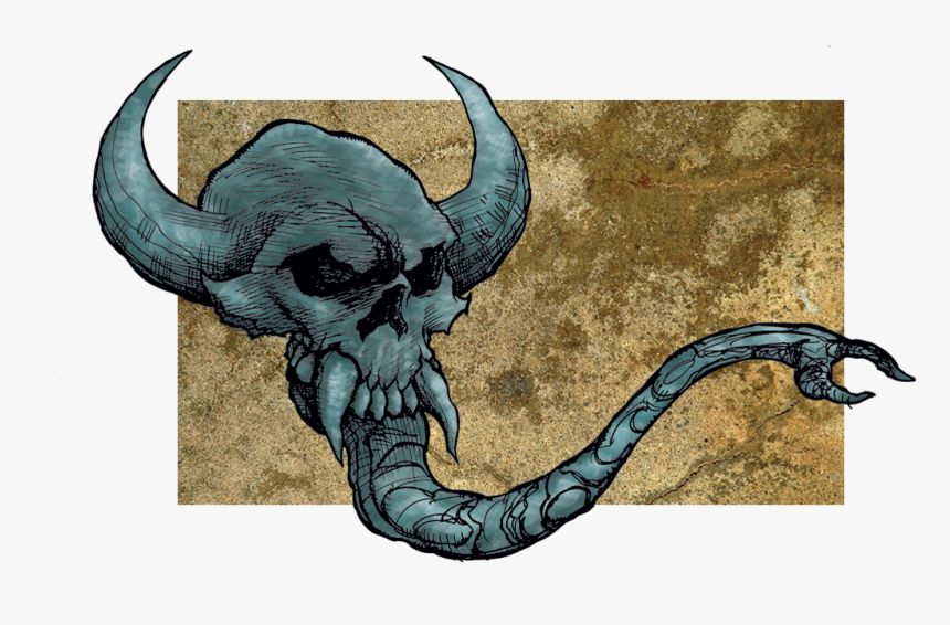 View Larger Image Horned Evil Skull Illustration - Illustration, HD Png Download, Free Download