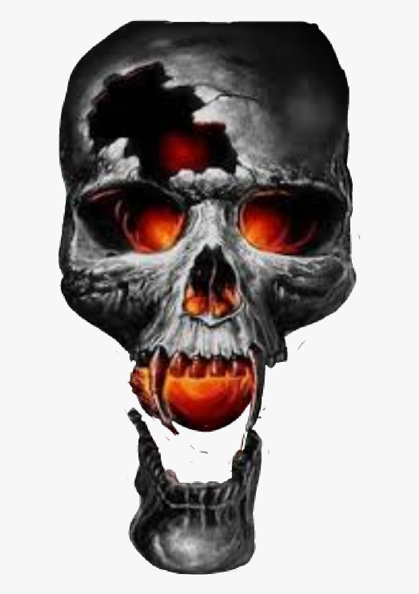 #skull #fireball #evil - Skull Art Meme, HD Png Download, Free Download