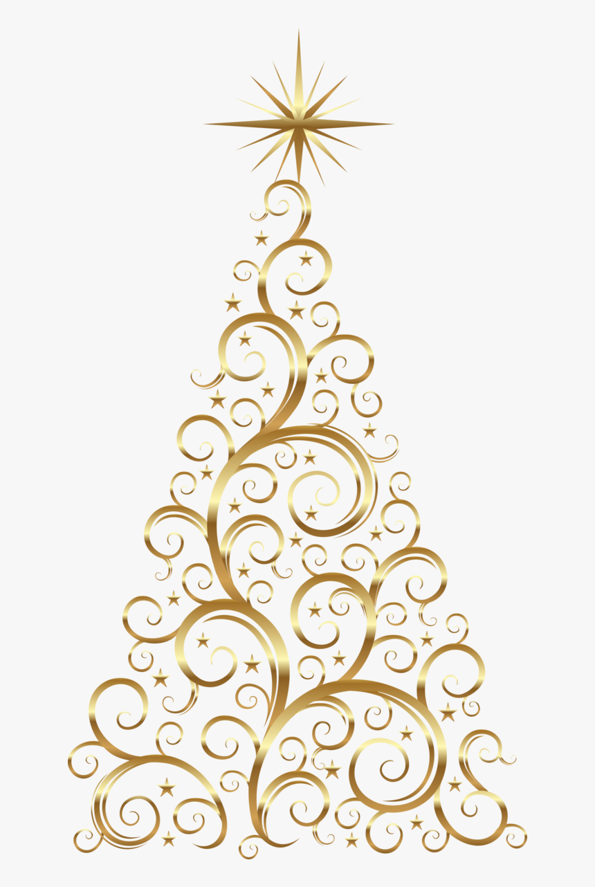 Golden Christmas Tree Png, Transparent Png, Free Download