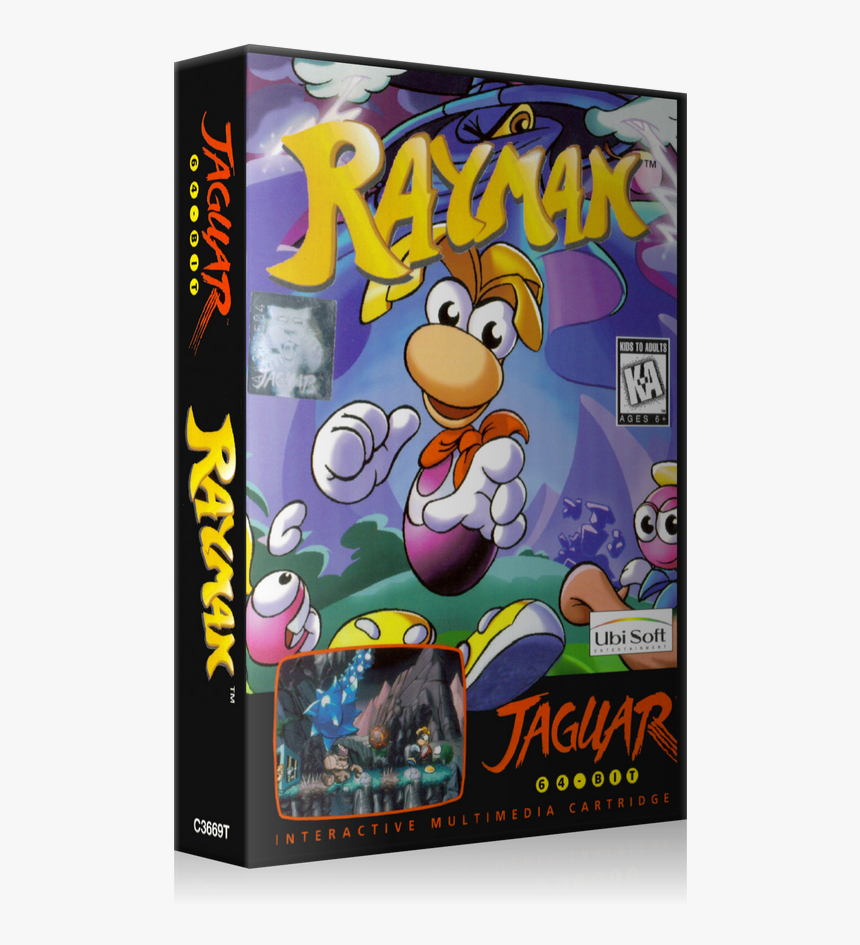 Atari Jaguar Rayman Replacement Game Case Or Cover - Atari Jaguar Game Case, HD Png Download, Free Download