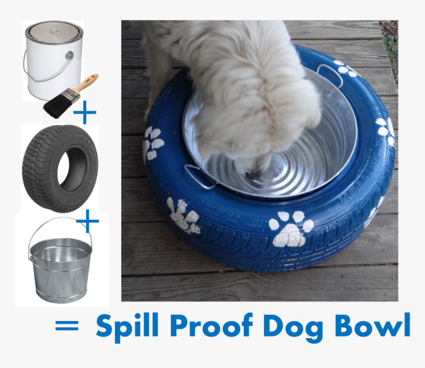 Spill Proof Dog Bowl Recycled Tire Diy - Tire Diy Dog Bed, HD Png Download, Free Download