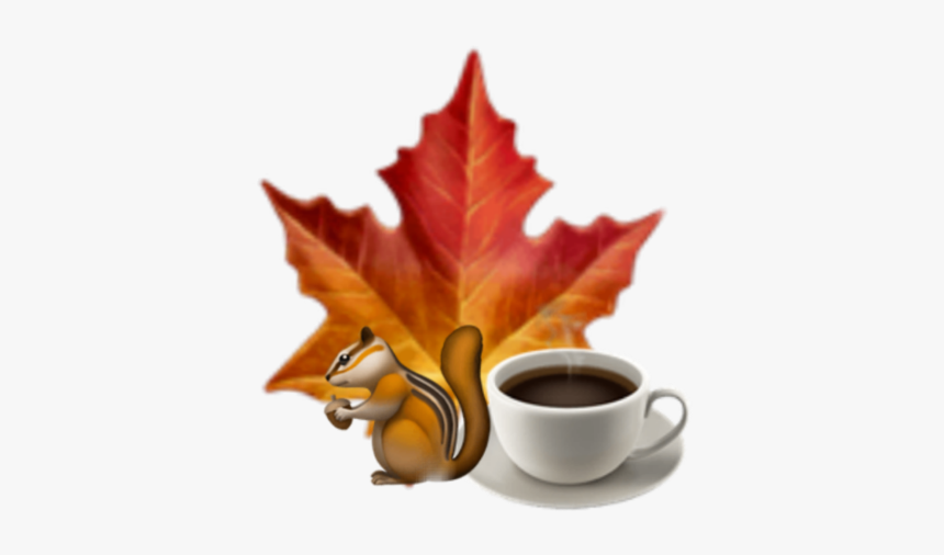 #autumn #squirrel #leaf #coffee #emoji #emojicombo - Leaf Emoji, HD Png Download, Free Download