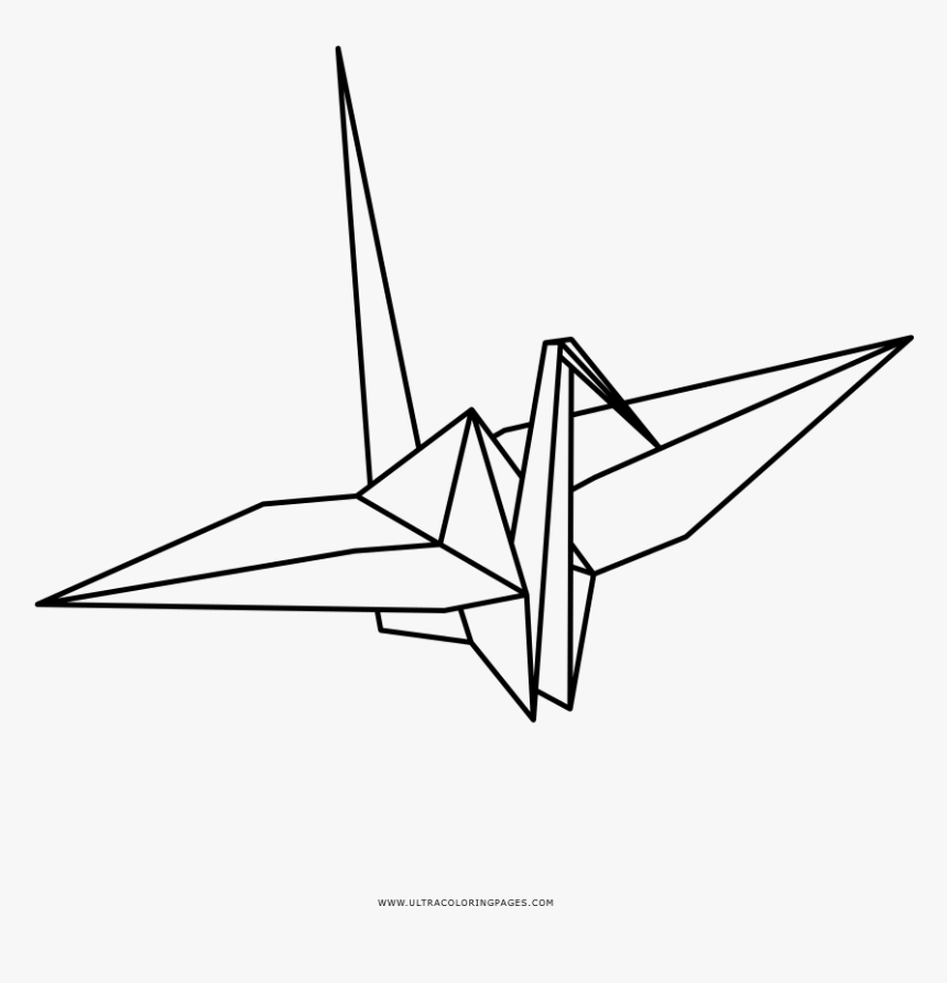 Origami Crane Coloring Page - Grullas Origami Para Colorear, HD Png Download, Free Download