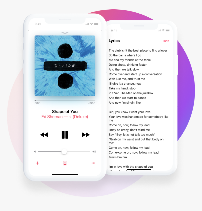 Transparent Apple Music Png - Ed Sheeran Perfect Music Player, Png Download, Free Download
