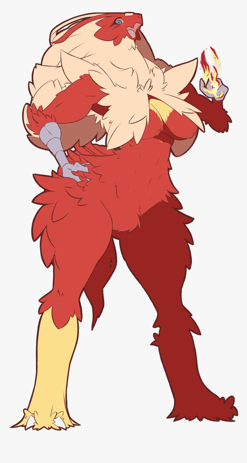 Pokémon Red And Blue Red Fictional Character Chicken - Pokemon Female Blaziken Fan Art, HD Png Download, Free Download