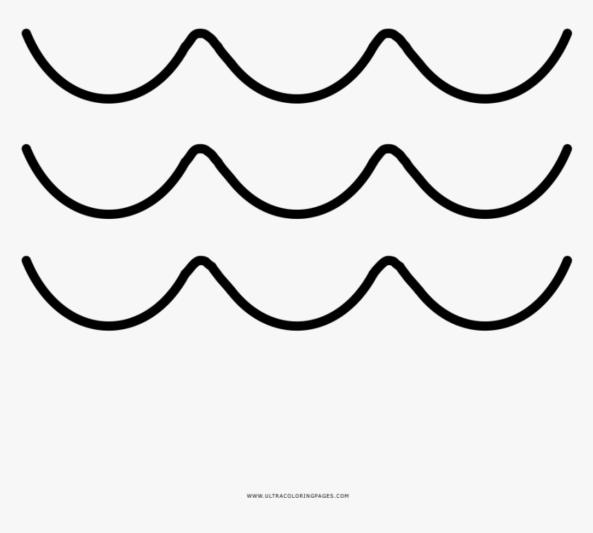 Sea Waves Coloring Page - Line Art, HD Png Download, Free Download