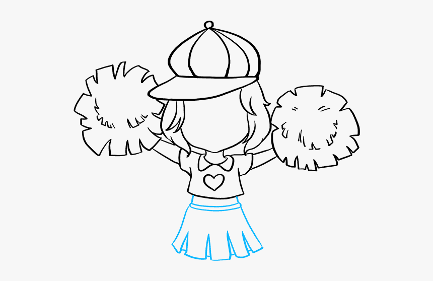 How To Draw Cheerleader - Draw A Black Cheerleader, HD Png Download, Free Download