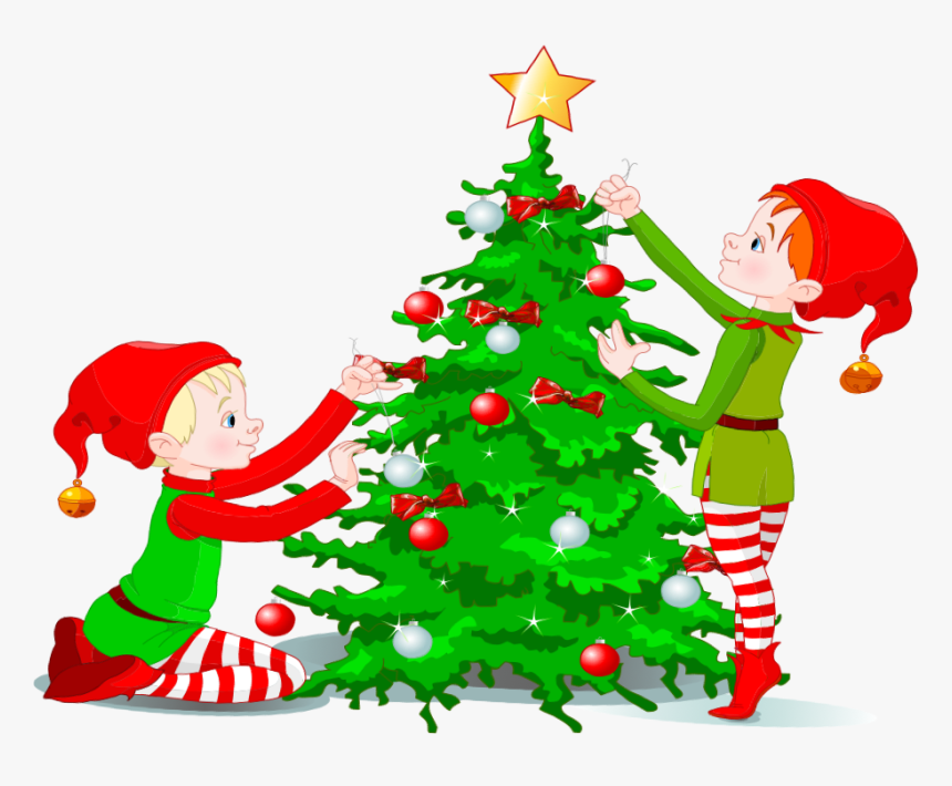 Elf Decorating Christmas Tree, HD Png Download, Free Download