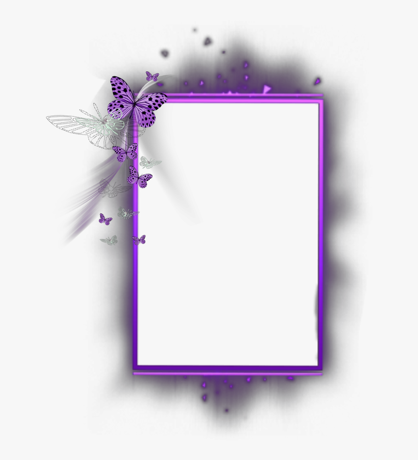 Transparent Purple Butterfly Border Clipart - Butterfly Border Line Design, HD Png Download, Free Download