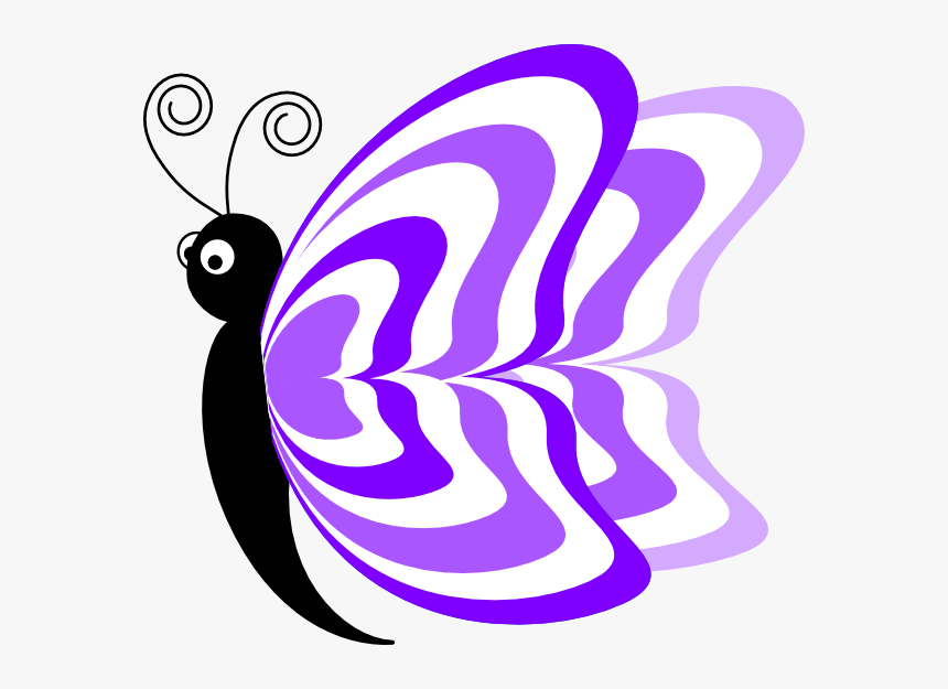 Clip Art Purple Butterfly - Cartoon Butterfly And Painting, HD Png Download, Free Download