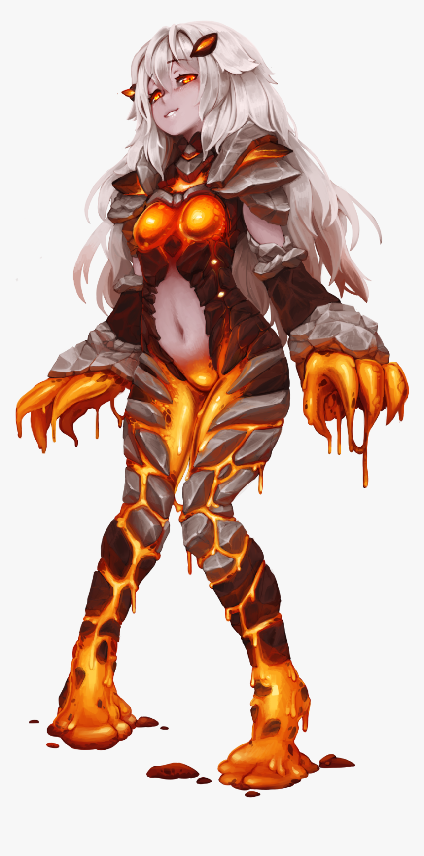 Lava Golem Monster Girl , Png Download - Monster Girl Encyclopedia Lava Golem, Transparent Png, Free Download