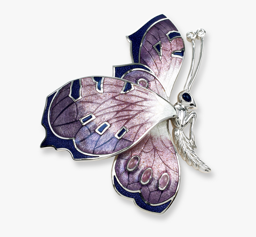 Nicole Barr Designs Sterling Silver Butterfly Brooch-purple - Background Buterfly Silver Png, Transparent Png, Free Download