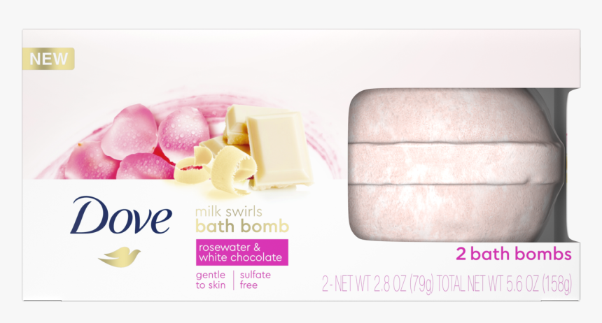Dove Milk Swirls Bath Bomb Rosewater & White Chocolate - Dove Soap, HD Png Download, Free Download
