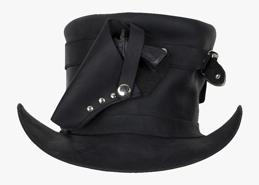 Black Leather Deadman Top Hat With Gun Holsters - Suede, HD Png Download, Free Download