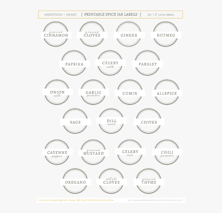 Spice Jar Label Template Free - PRINTABLE TEMPLATES