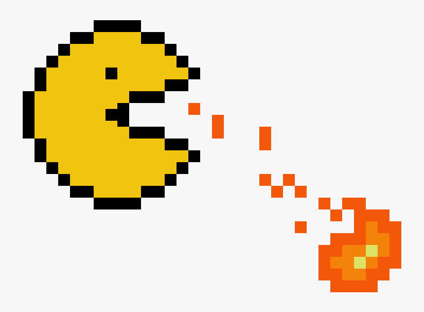Fire Breathing Pac-man - Pac Man Pixel Art, HD Png Download, Free Download