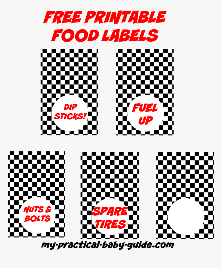 Free Printable Car Birthday Food Labels - Free Printable Race Car Food Labels, HD Png Download, Free Download