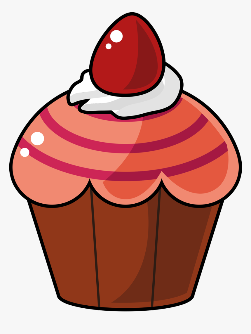 Cupcake Cartoon Red - Cartoon Cupcakes Clipart, HD Png Download, Free Download