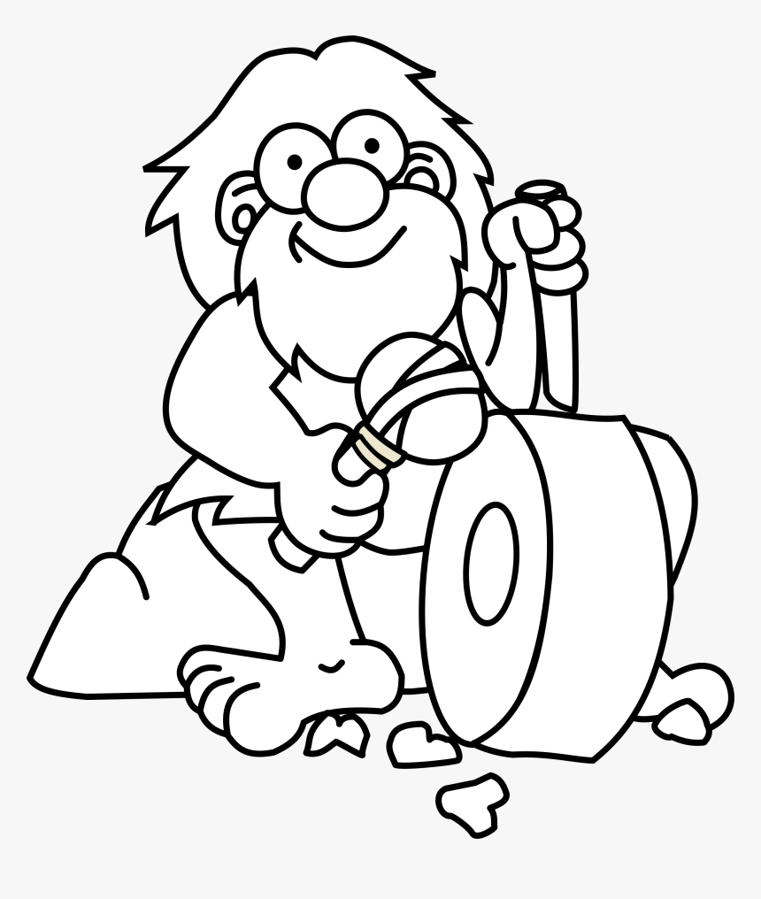 Caveman B&w - Caveman Clip Art, HD Png Download, Free Download