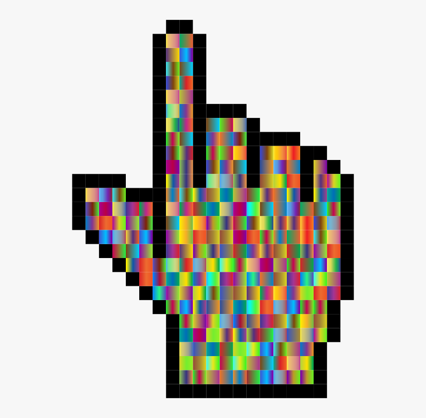 Prismatic Hand Cursor Pointer Grid - Dovahkiin Pixel Art, HD Png Download, Free Download