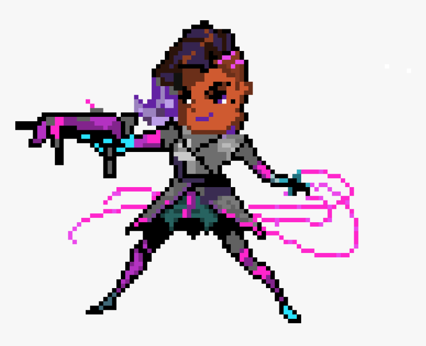 Overwatch Pixel Sprays Sombra - Pixel Art Overwatch Sombra, HD Png Download, Free Download