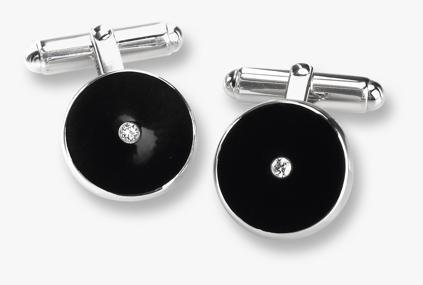 Nicole Barr Designs Sterling Silver Round T Bar Cufflinks - Cufflinks Black With Diamond, HD Png Download, Free Download
