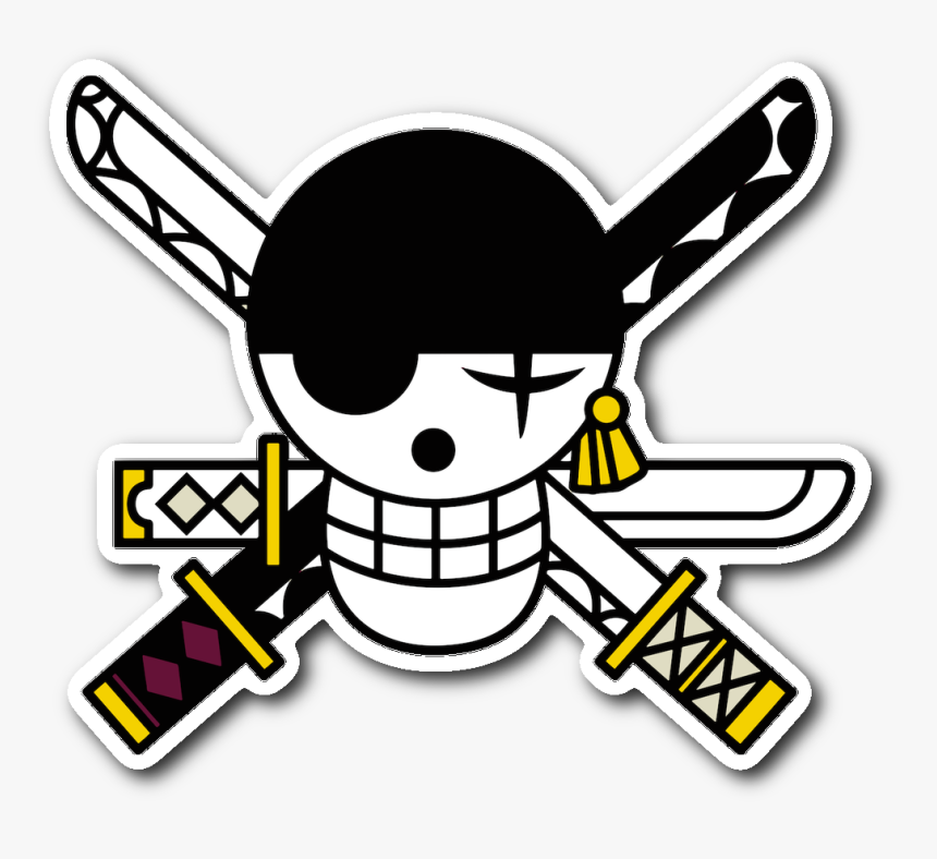 Zoro"s Jolly Roger Sticker - One Piece Zoro Symbol, HD Png Download, Free Download