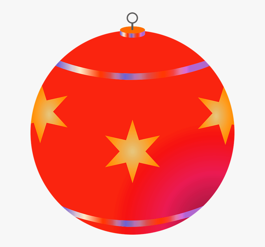 Red Christmas Tree Bauble Transparent Background Christmas - Clip Art Christmas Baubles, HD Png Download, Free Download